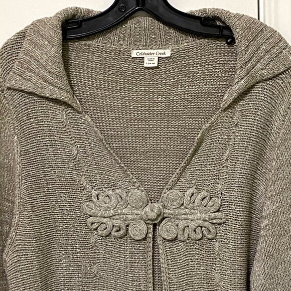 Coldwater Creek Shimmer Cardigan Womens L Holiday Ornate Glam Sparkly Mature - Picture 2 of 9